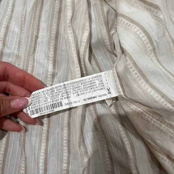 Zara Linen Short Sleeve Button Down Men's Size Large - Picture 4 of 5